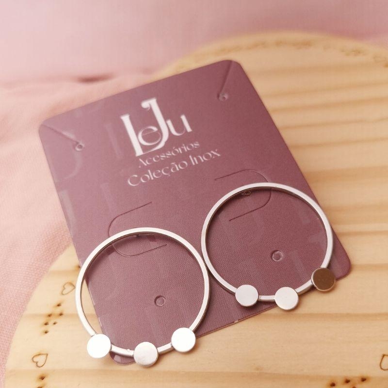 Argola Steel Três Bolinhas