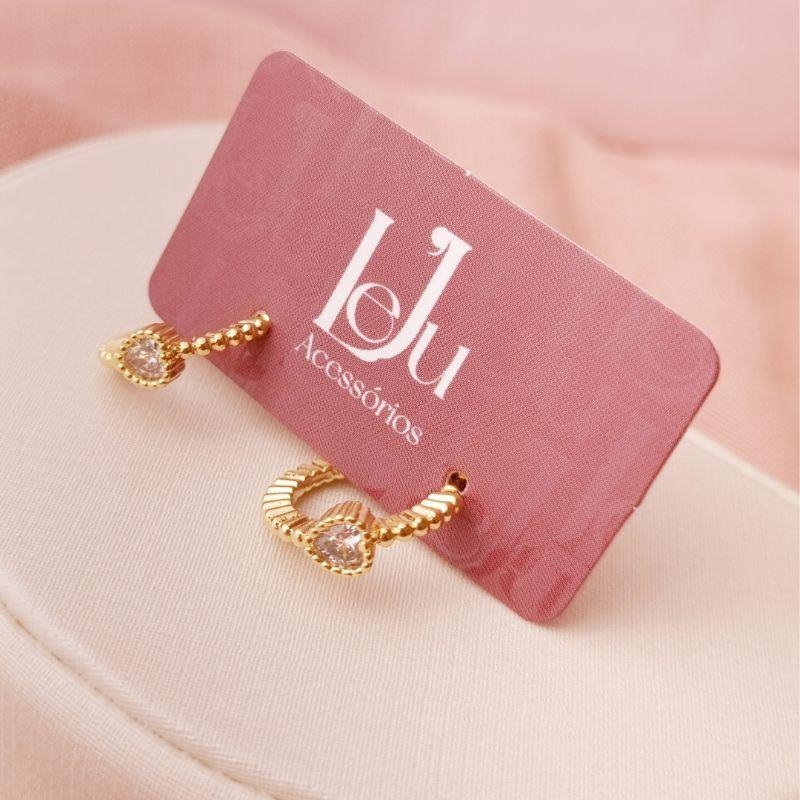 Argola Tarracha com um Coração Zicônia