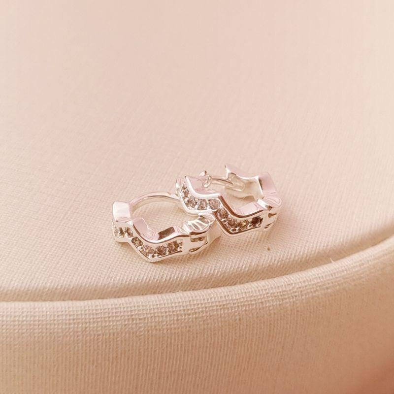 Argola ZigZag Banhado a Prata