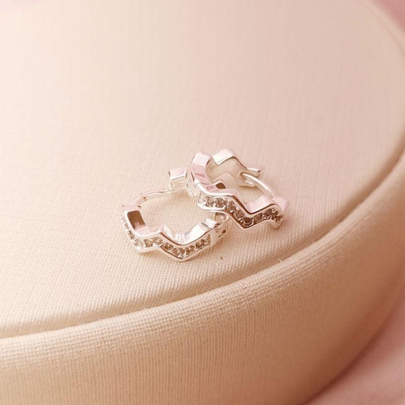 Argola ZigZag Banhado a Prata