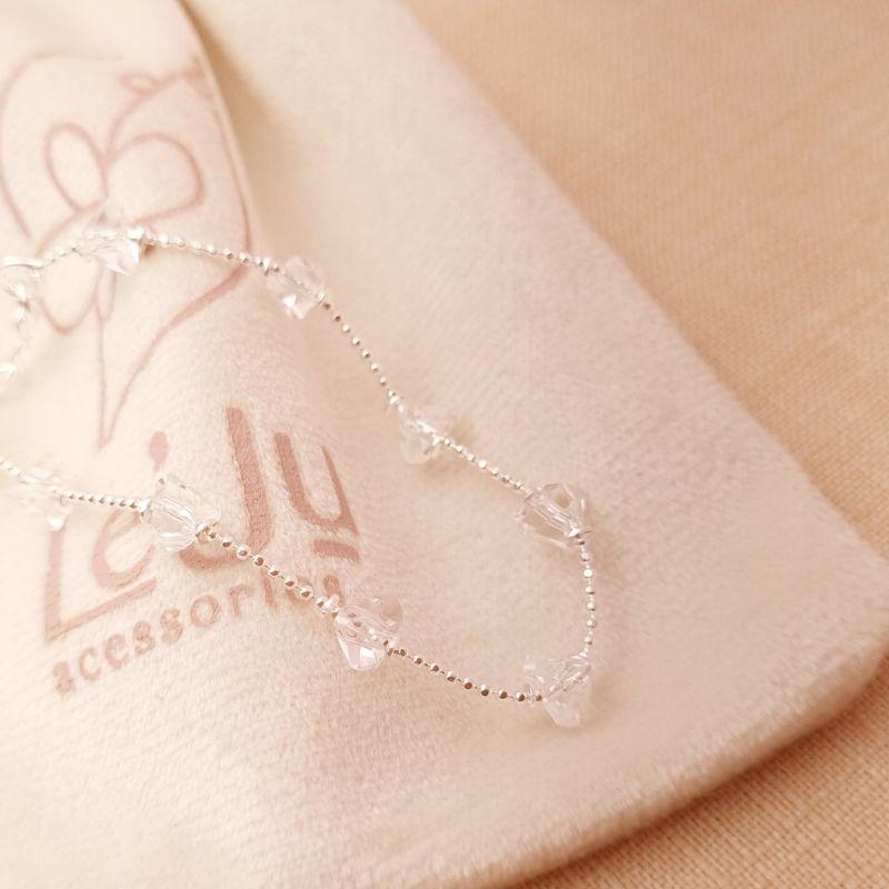 Pulseira Cristais de Vidro em Banho de Prata