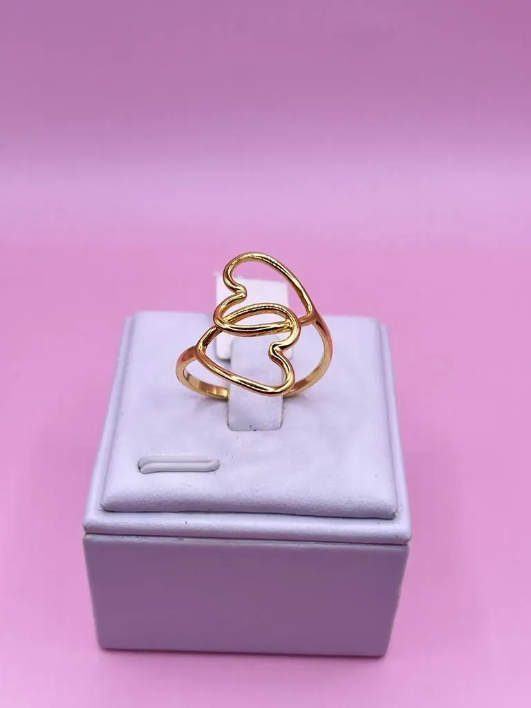 Anel Dois Corações