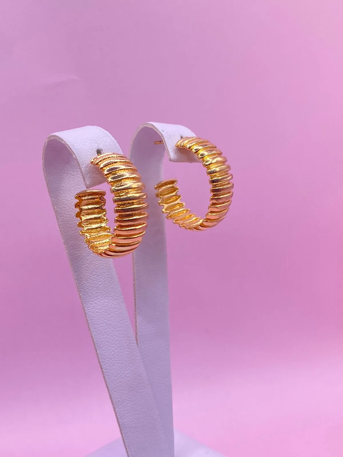 Brinco Argola com Linhas Horizontais