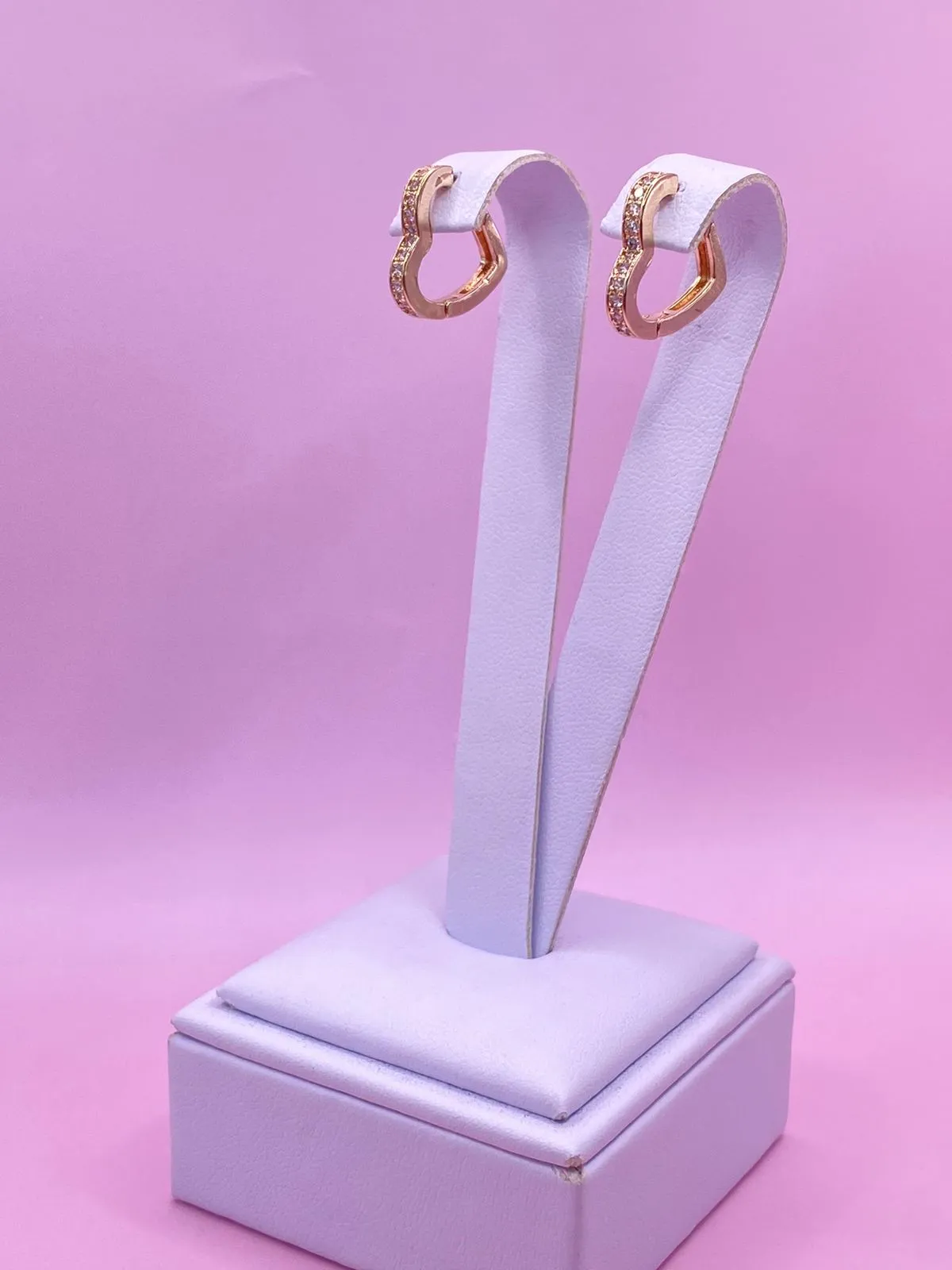 Brinco Argola Cravejado Coração G