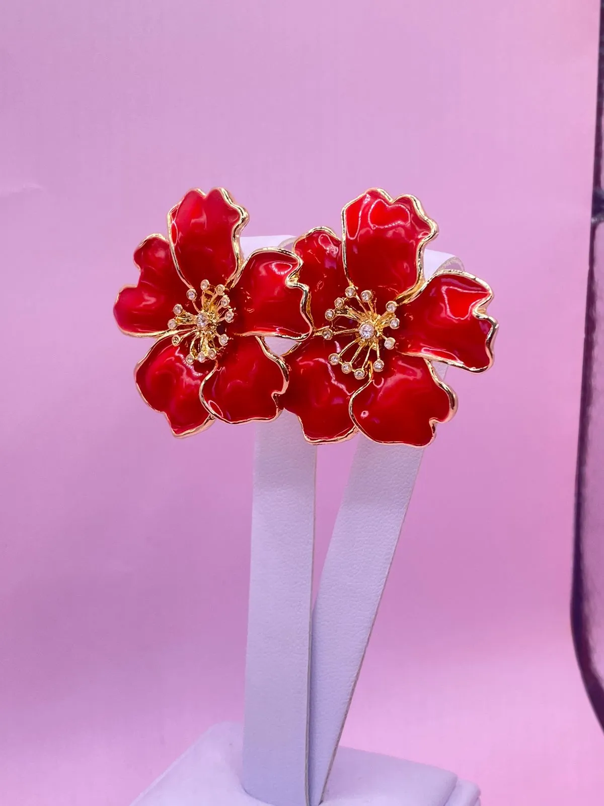 Brinco Flor Esmaltada Grande