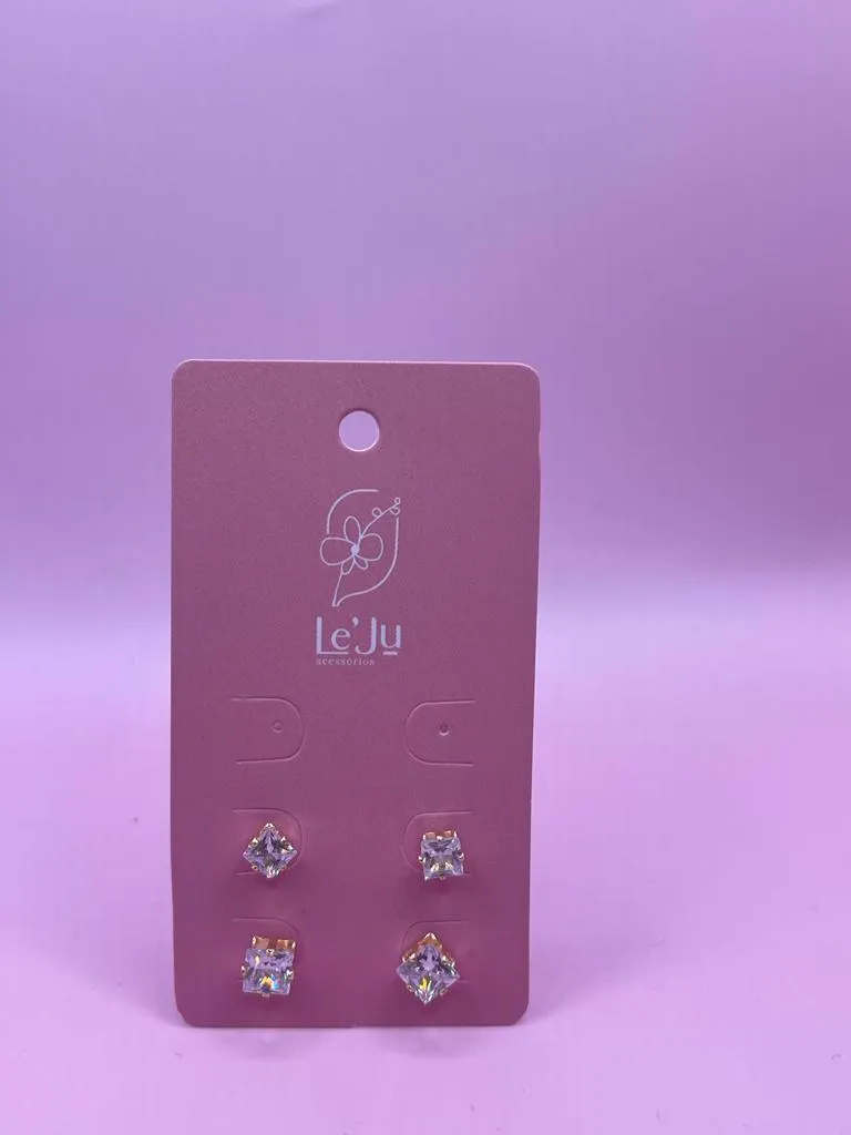 Brinco Quadrado Zircônia