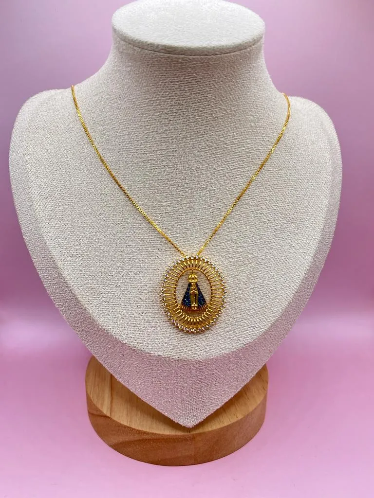 Colar Nossa Senhora Cravejado