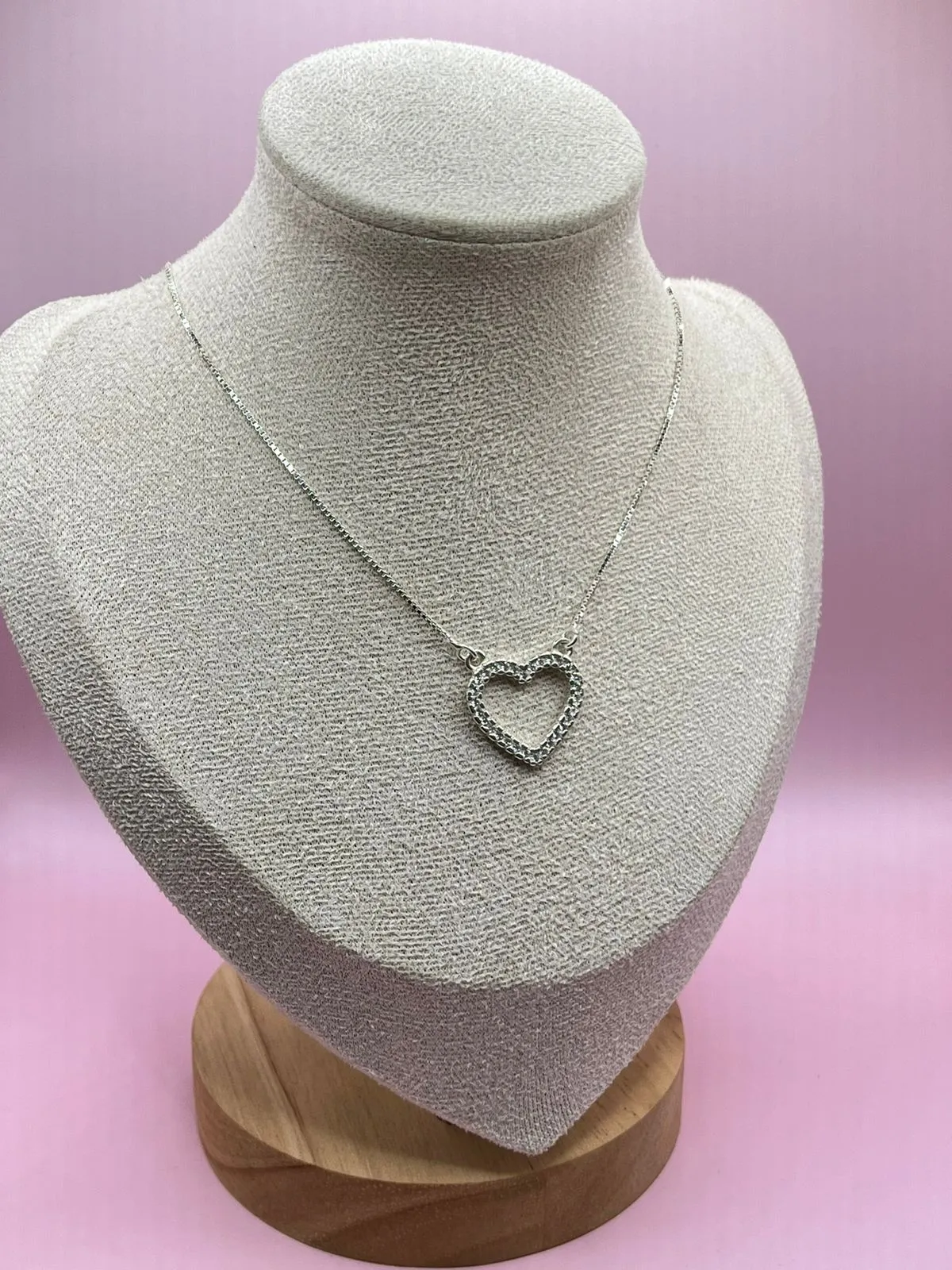 Colar Prata Coração com Zircônias