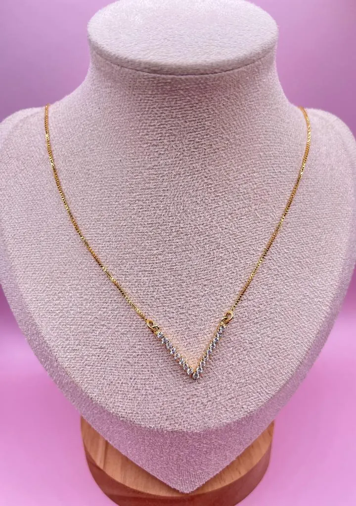 Colar Zircônia em V