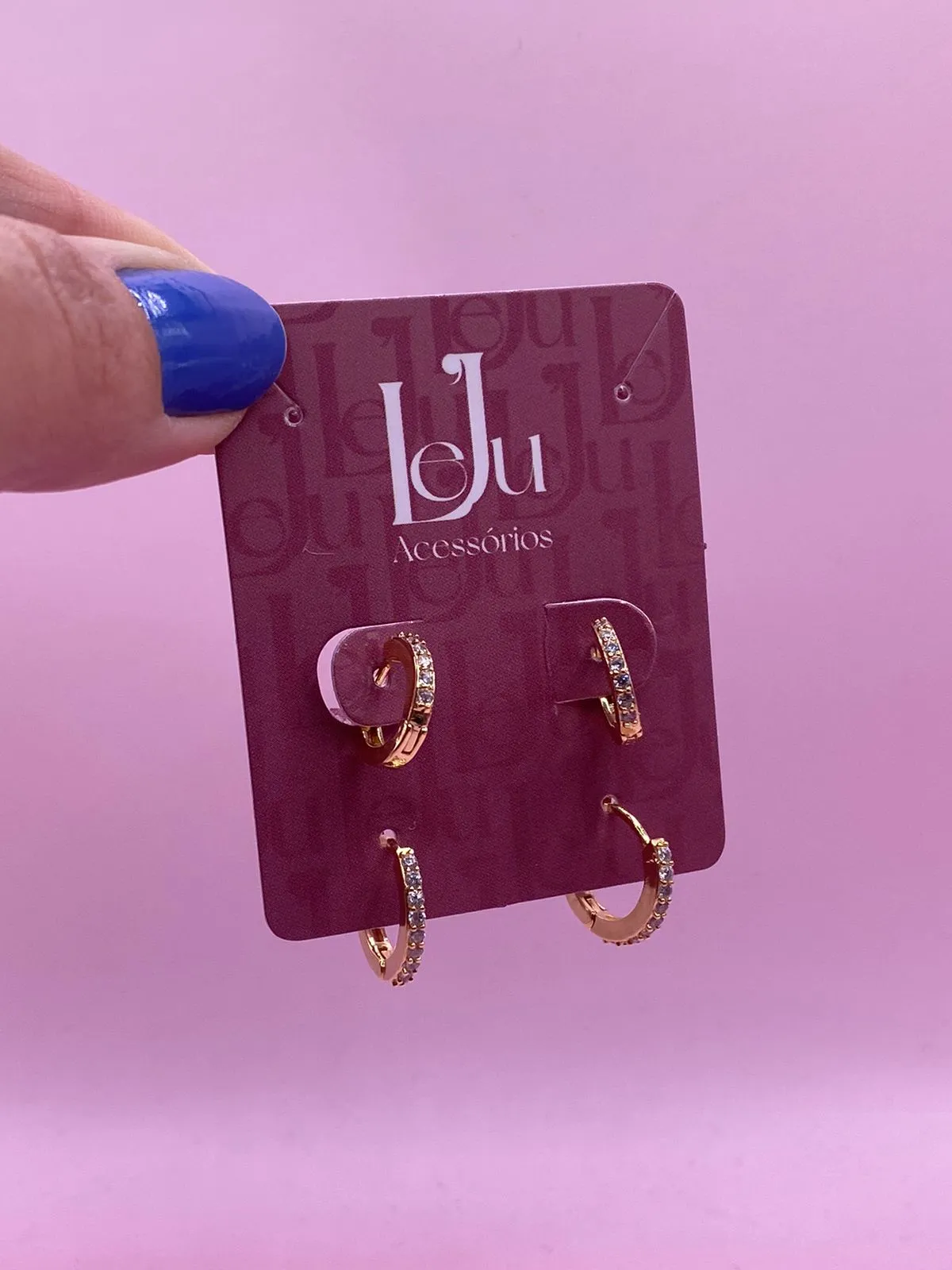 Dupla Brinco Argola Cravejada