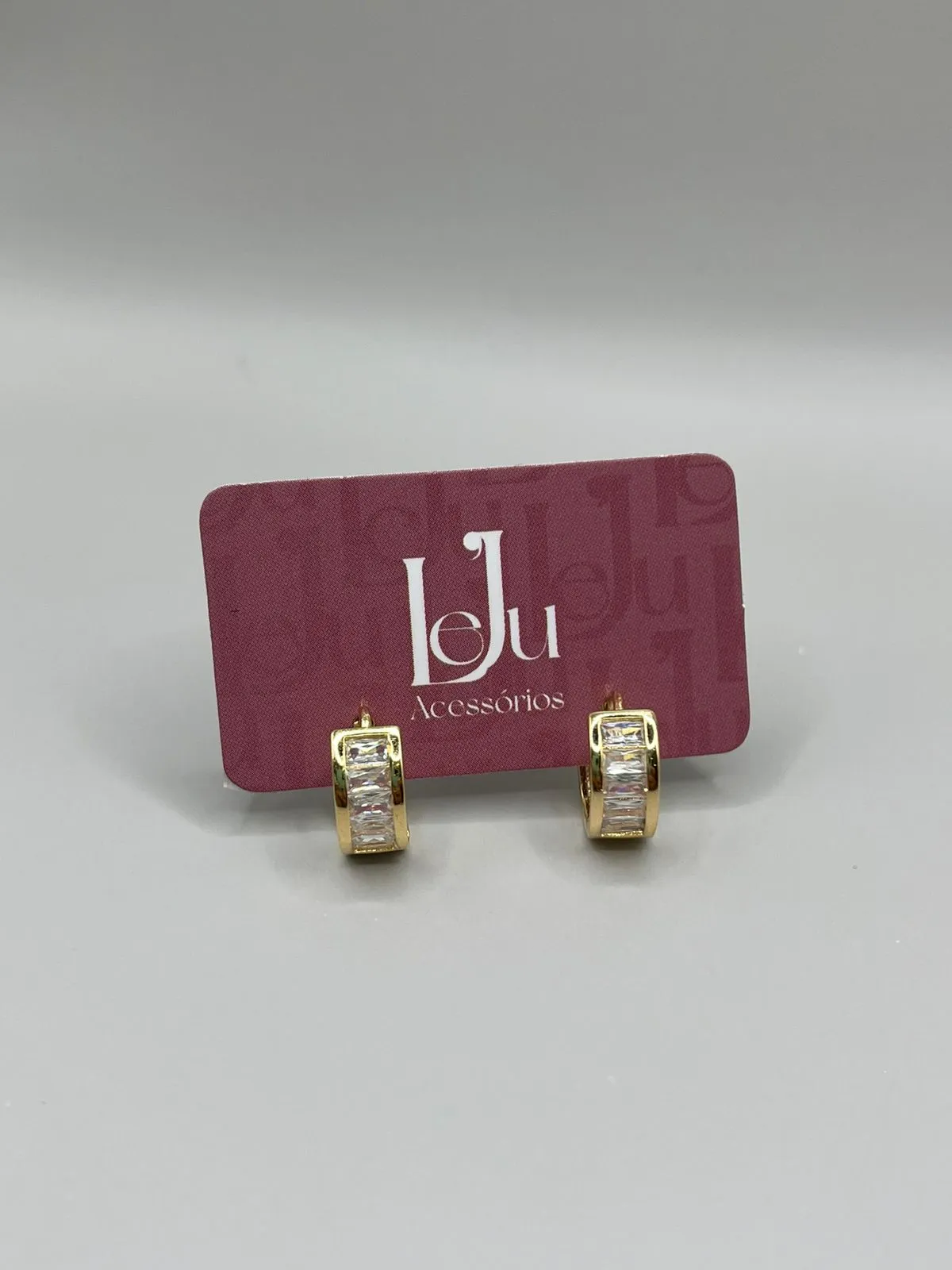 Brinco Click Zircônia Baguete P