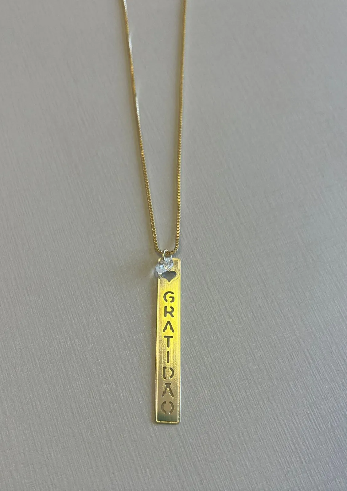 Colar Gratidão com Zircônia
