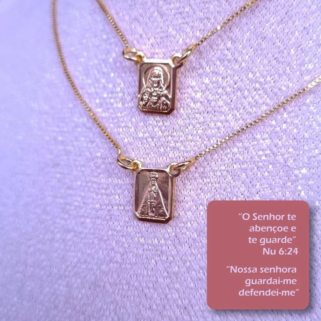 Escapulário Sagrado Coração e Nossa Senhora
