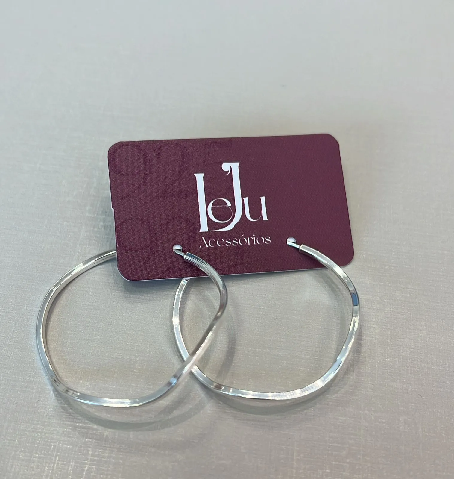 Argola Prata Ondulada