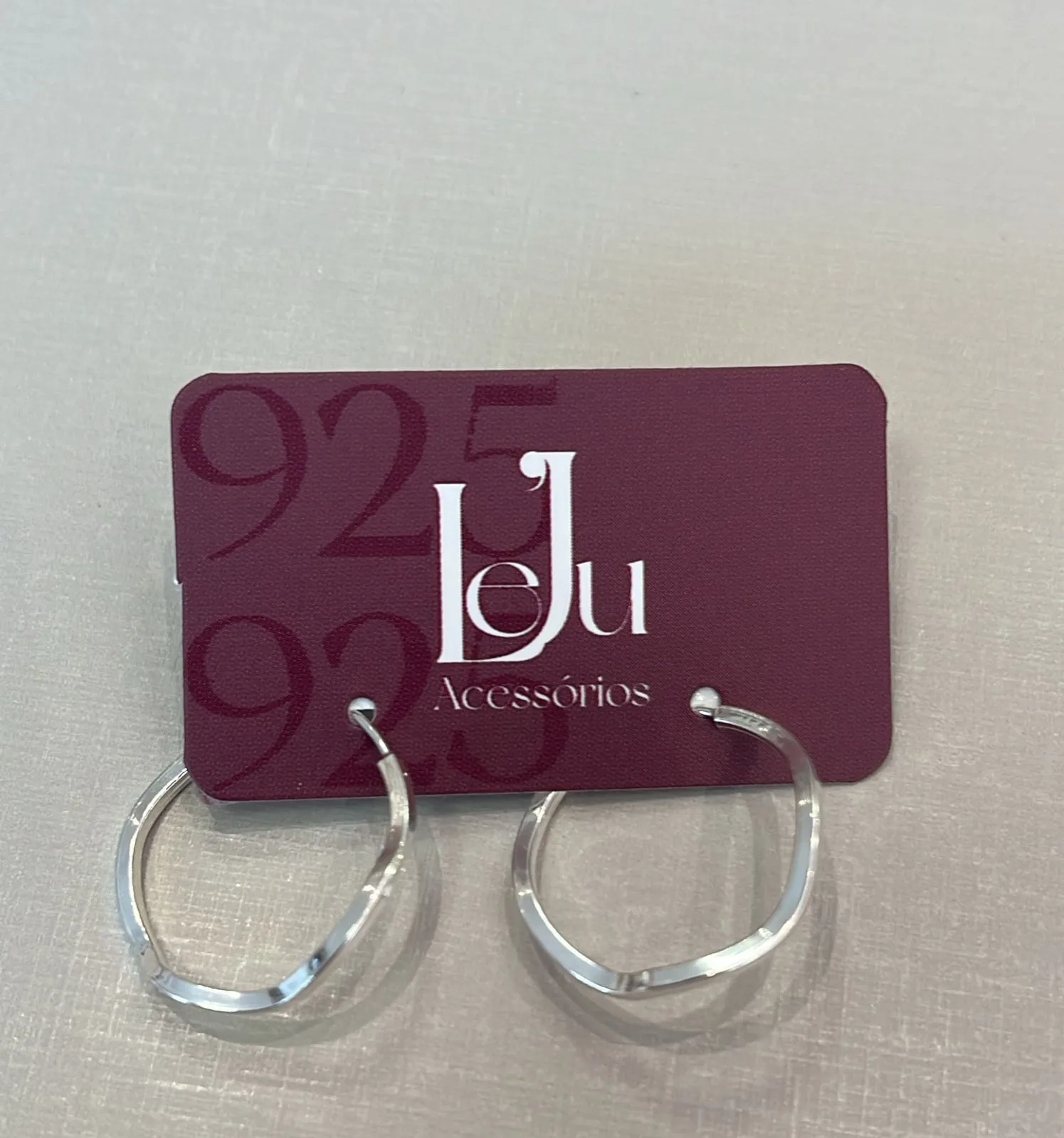 Argola Prata Ondulada