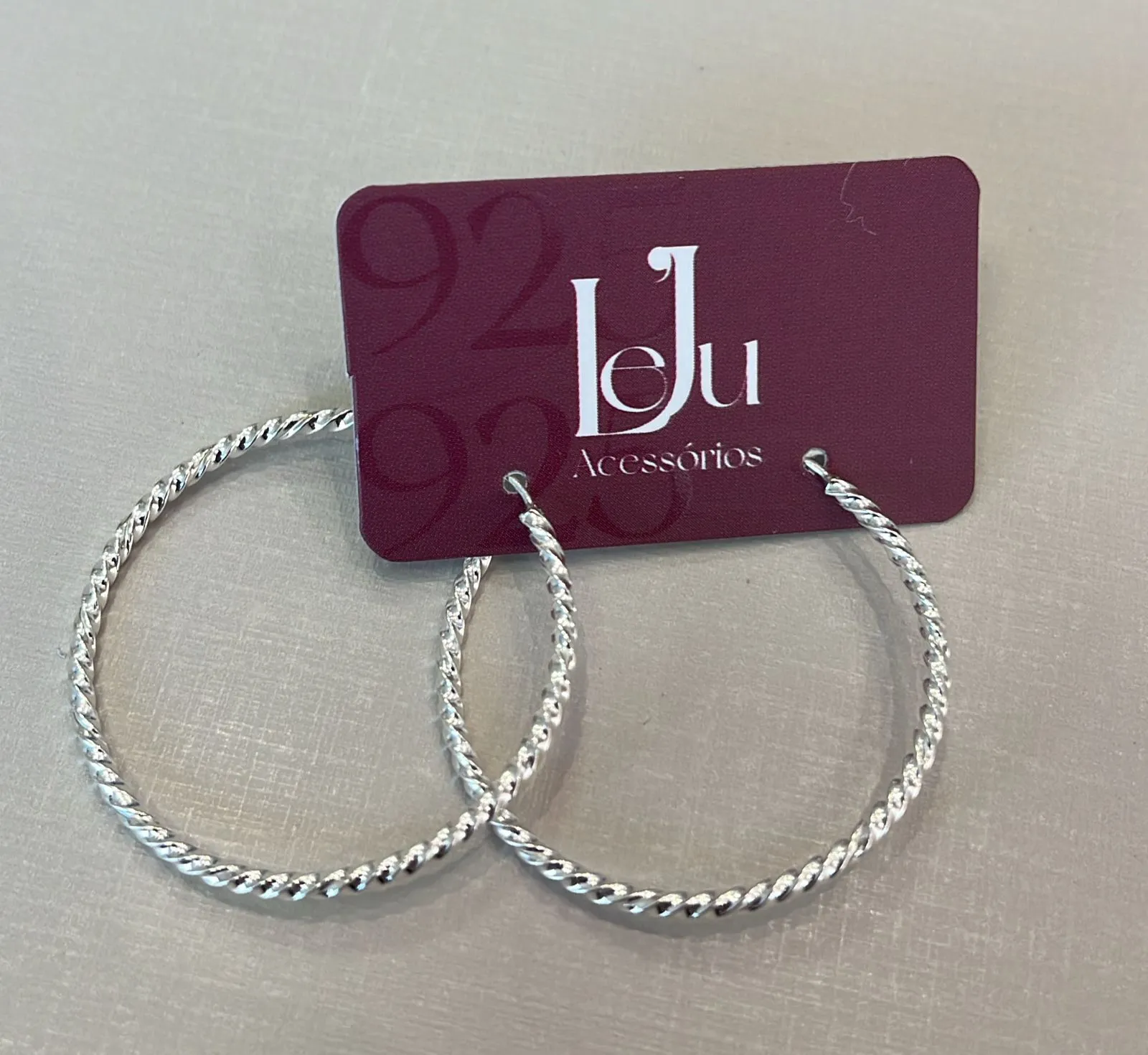 Argola Prata Trançada