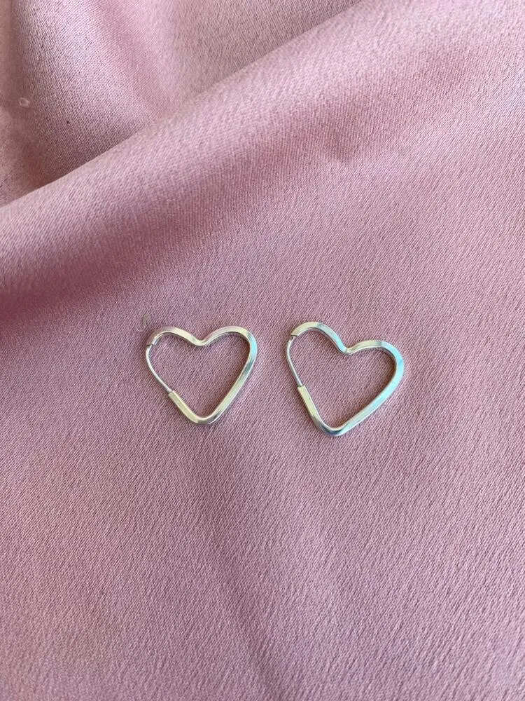 Argola Prata Coração PP