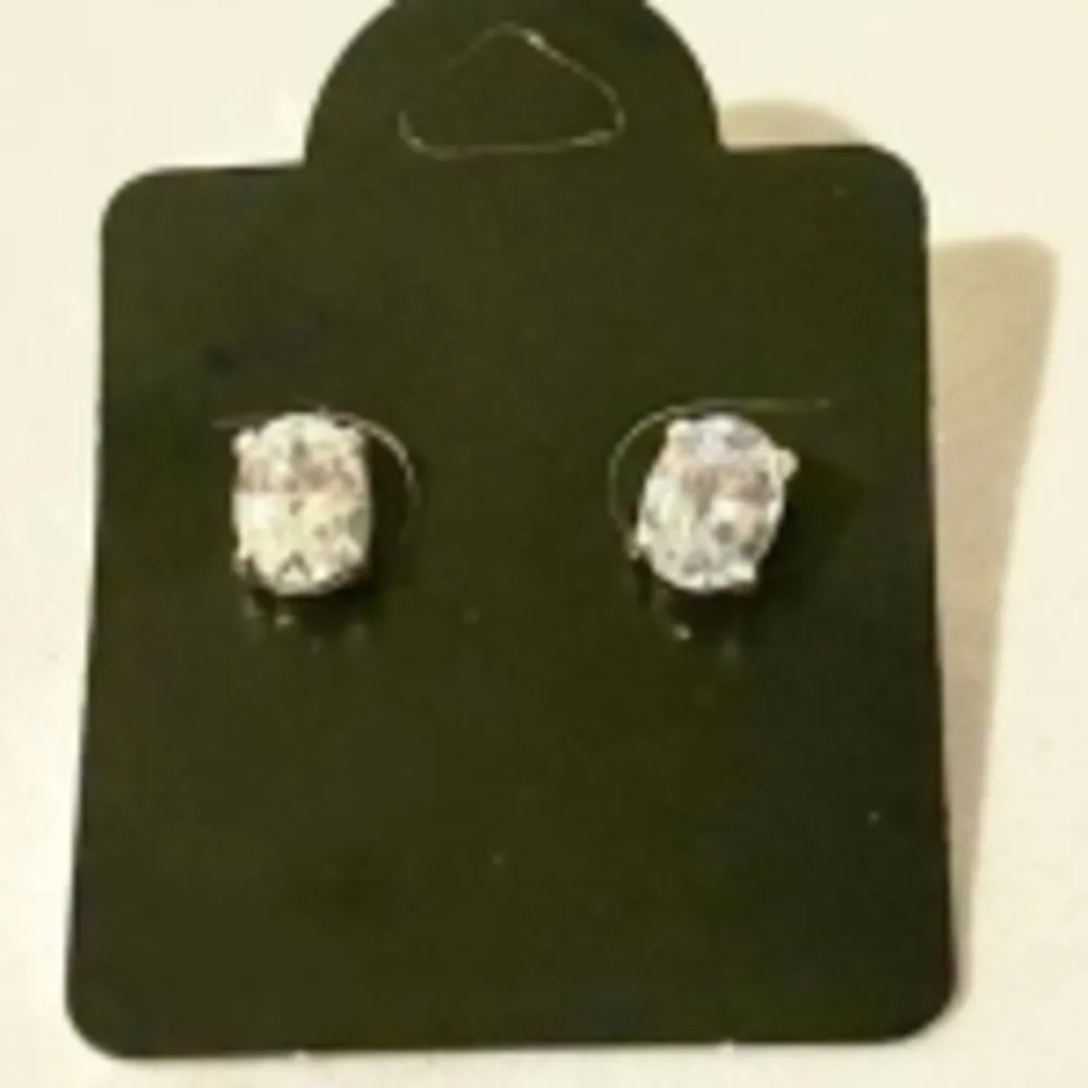 Brinco Prata Zircônia Quadrado