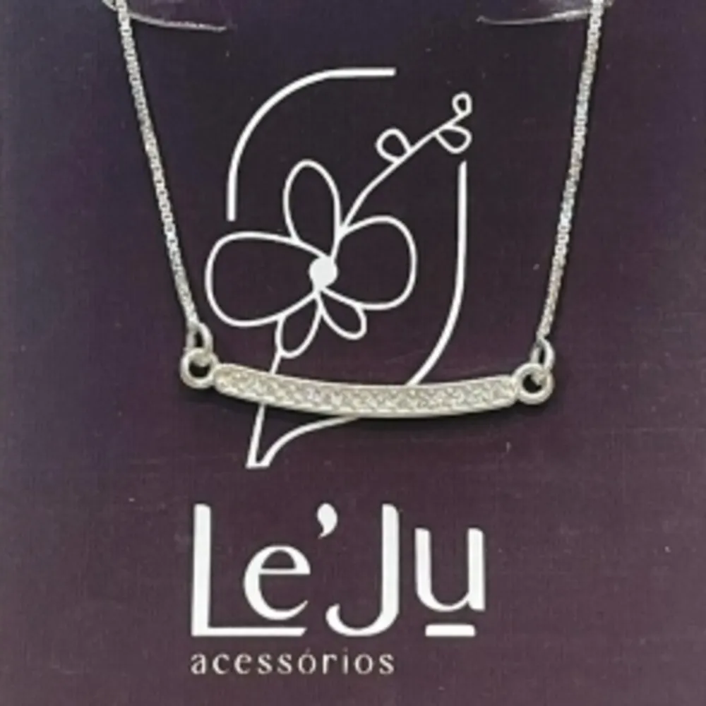 Colar Prata Traço Zircônia