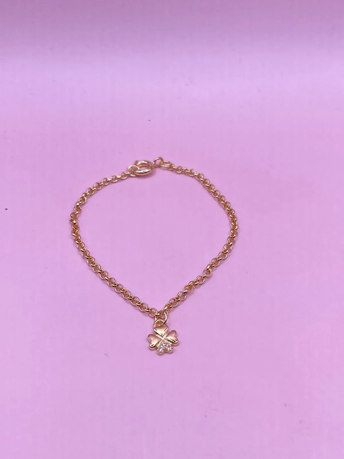 Pulseira Infantil Trevo Zircônia