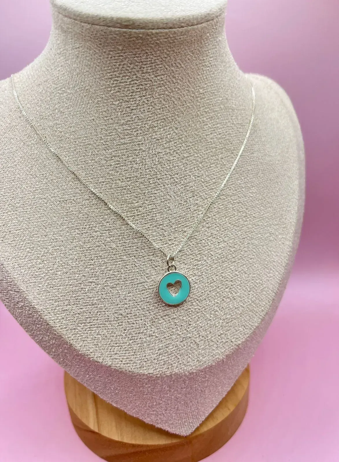 Choker Prata Coração Colorido