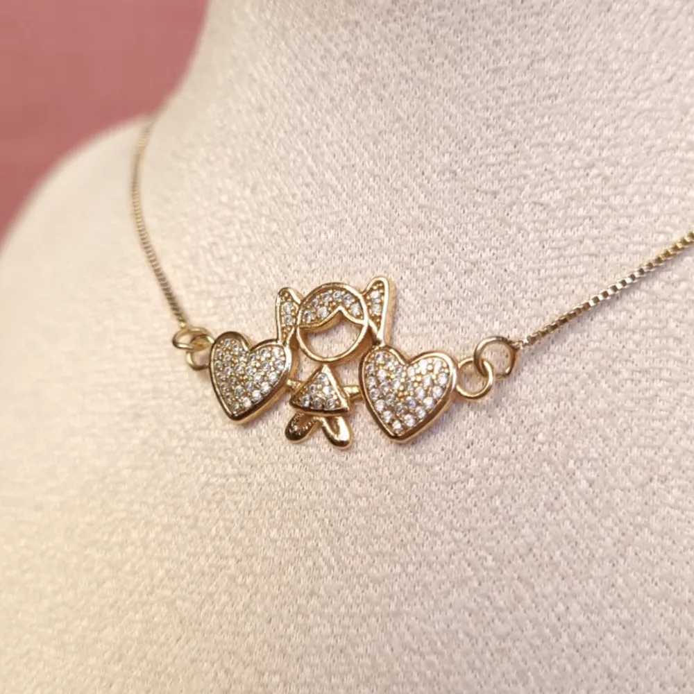 Colar Menina Corações