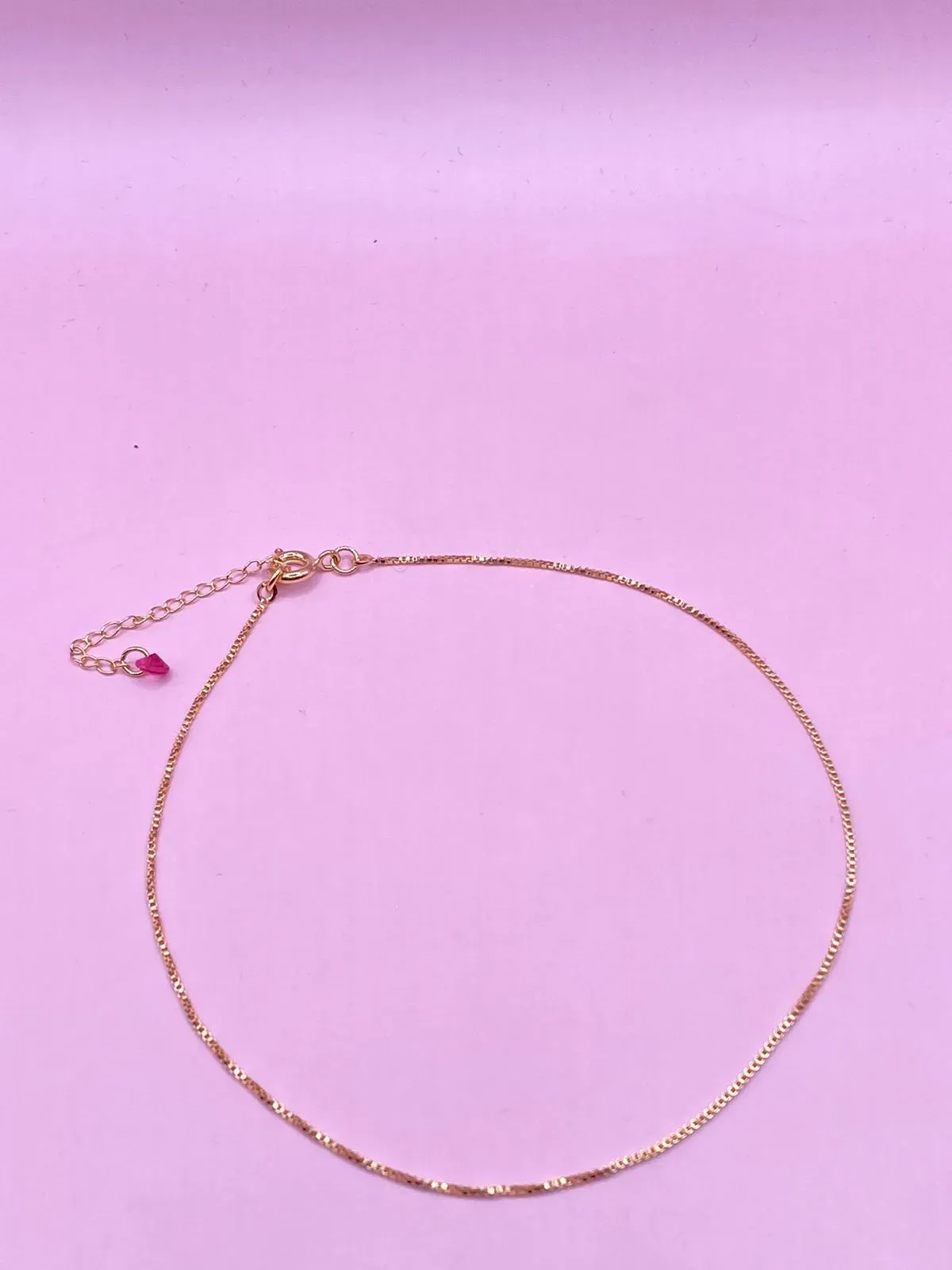 Tornozeleira Veneziana Simples Pedra Colorida