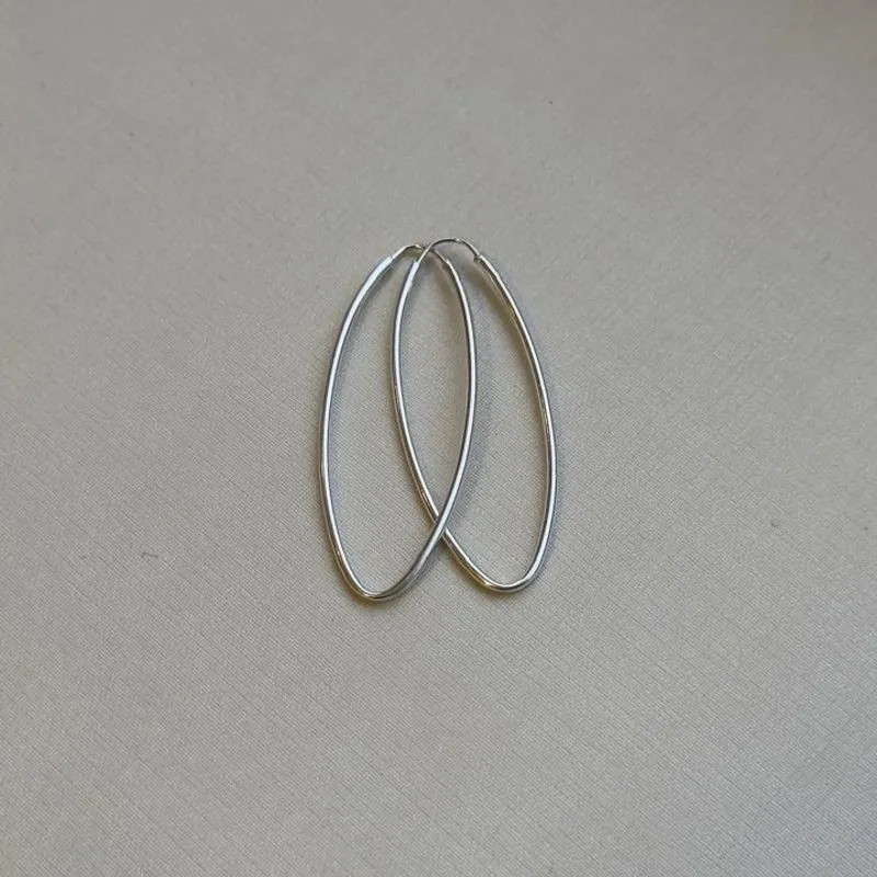 Argola Prata Oval Grande