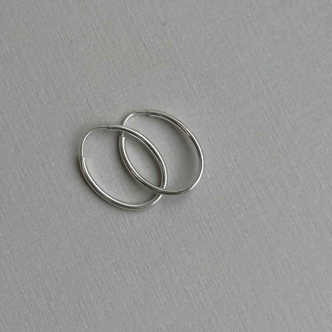 Argola Prata Oval PP