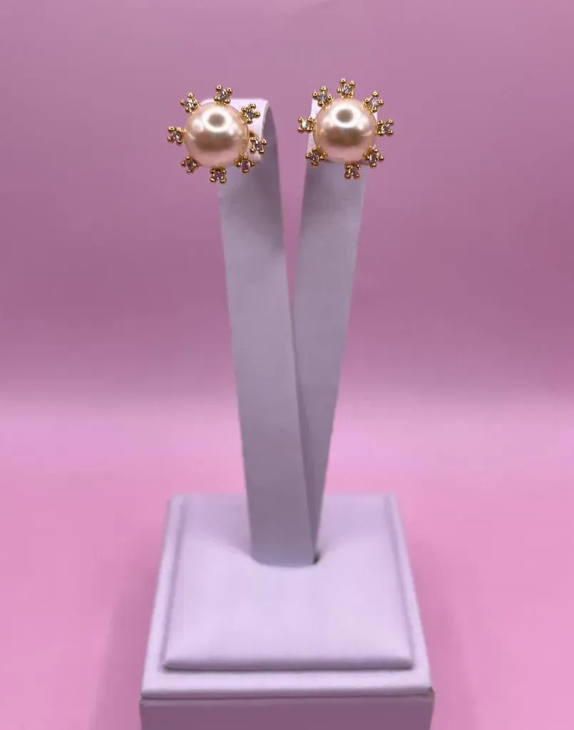 Brinco Pérola com Zircônias