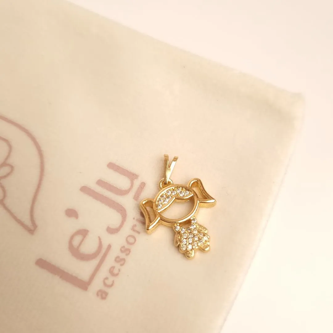 Pingente Menino Menina Cravejado