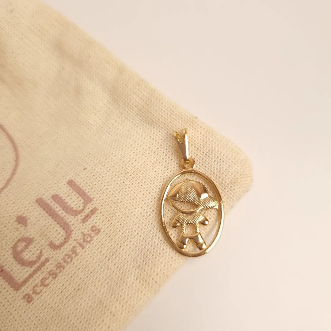 Pingente Menino Menina Circular