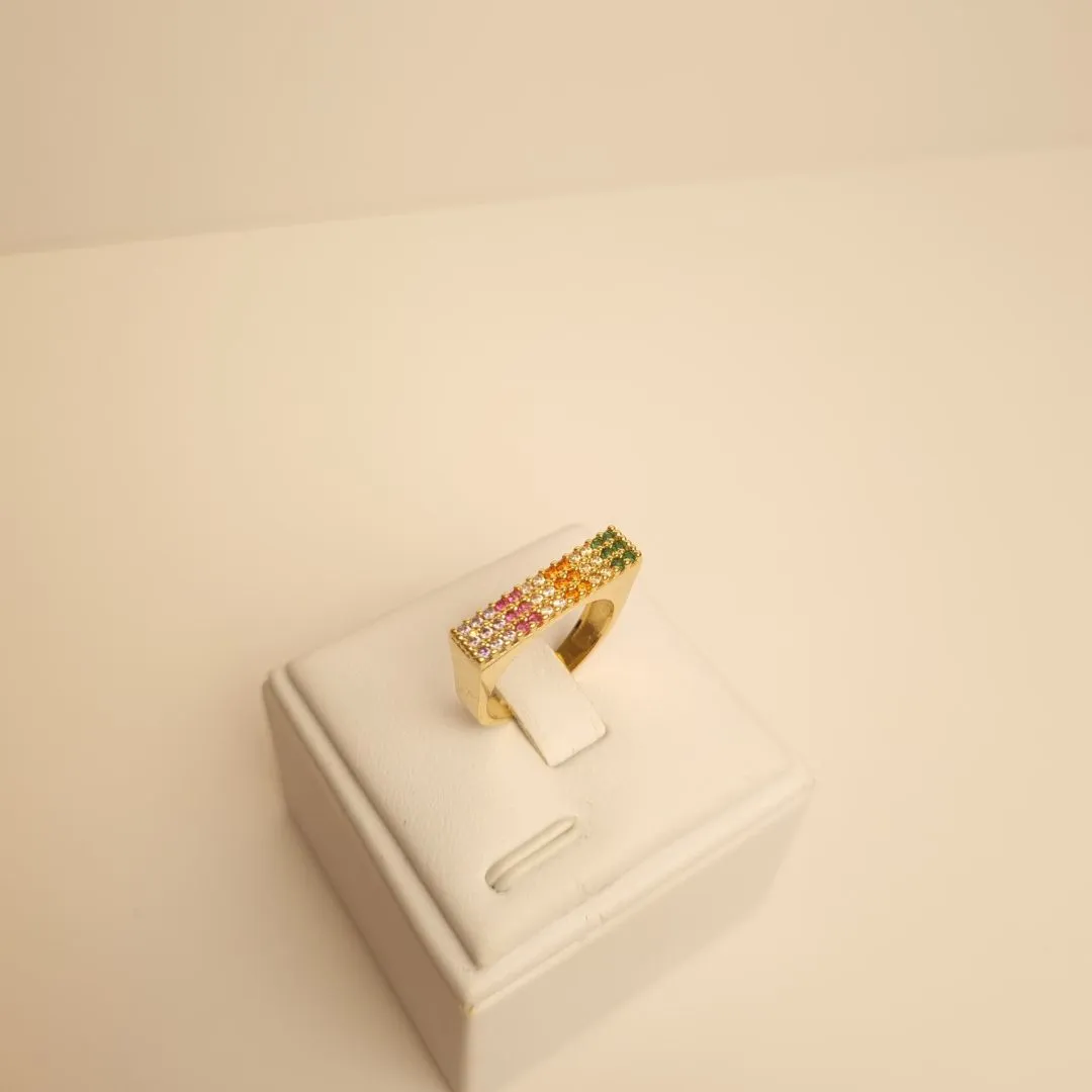 Anel Quadrado Zircônia