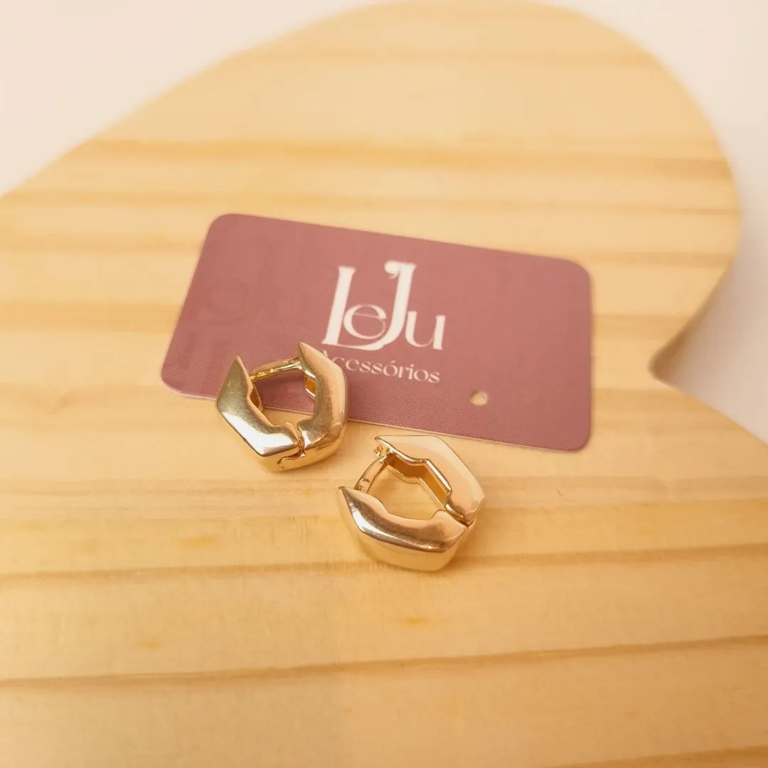 Brinco Argola Hexagonal