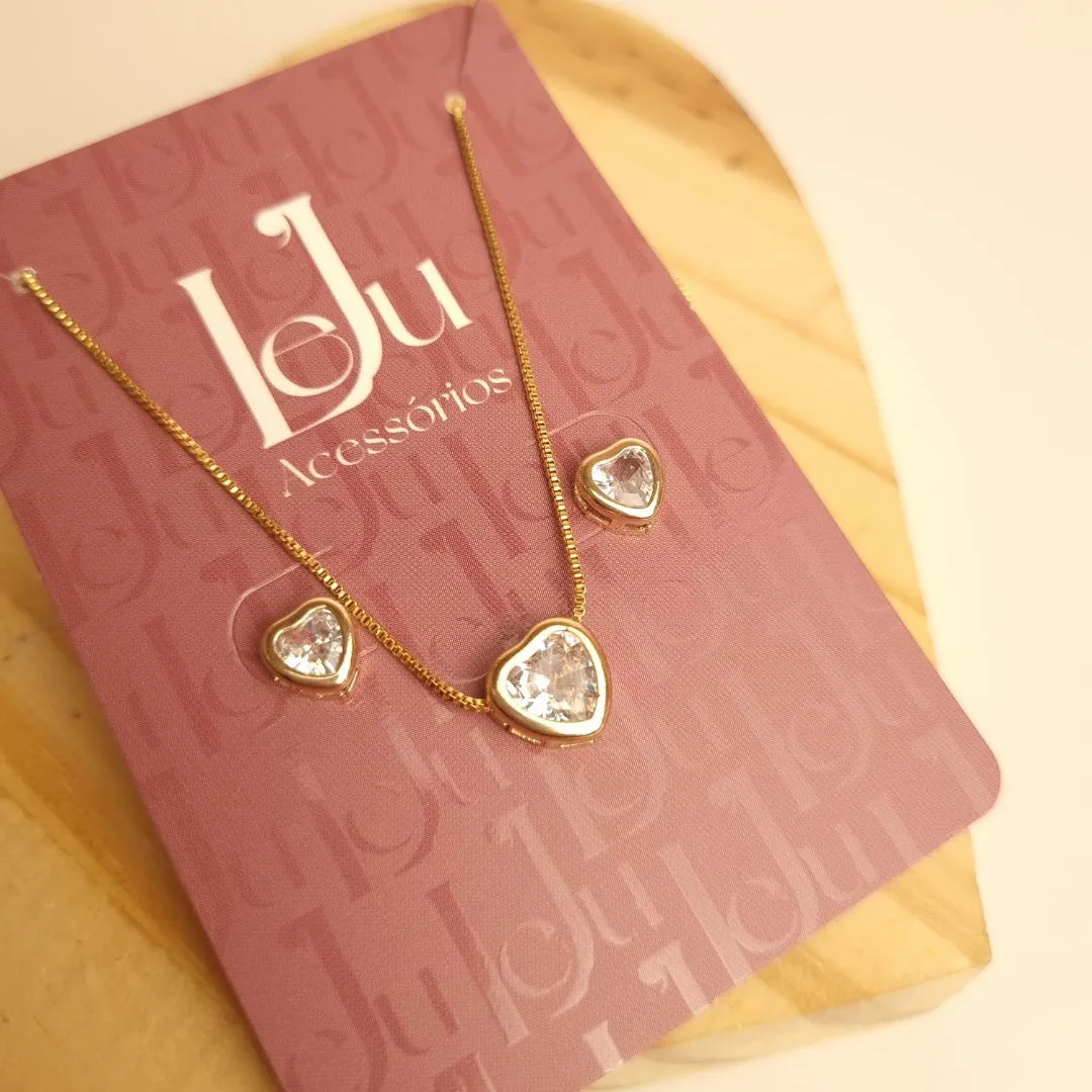 Conjunto Coração Cristal