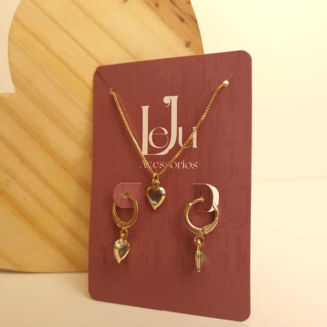 Conjunto Cristal Azul Claro