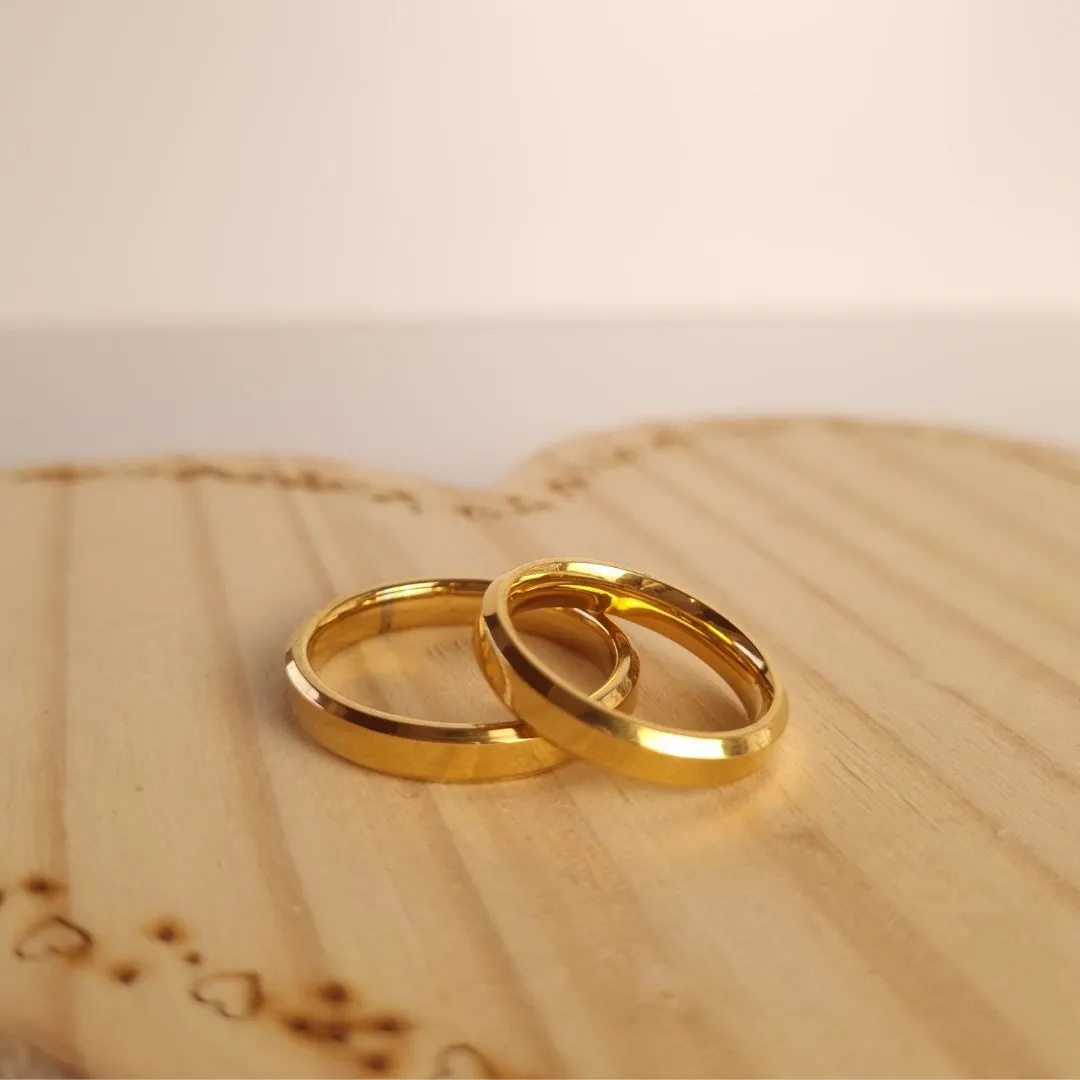 Aliança Inox Dourada Fina