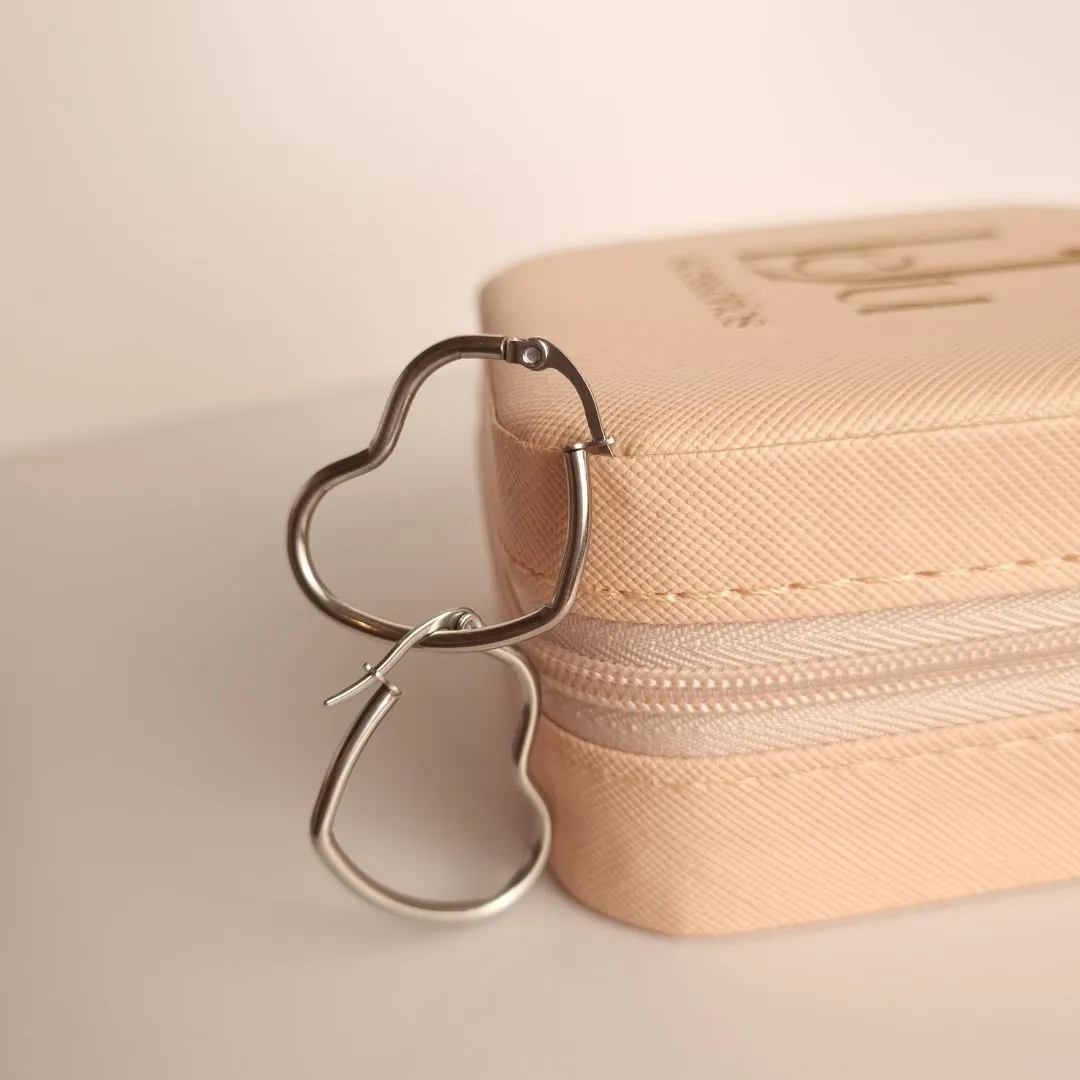 Brinco Inox Argola Coração