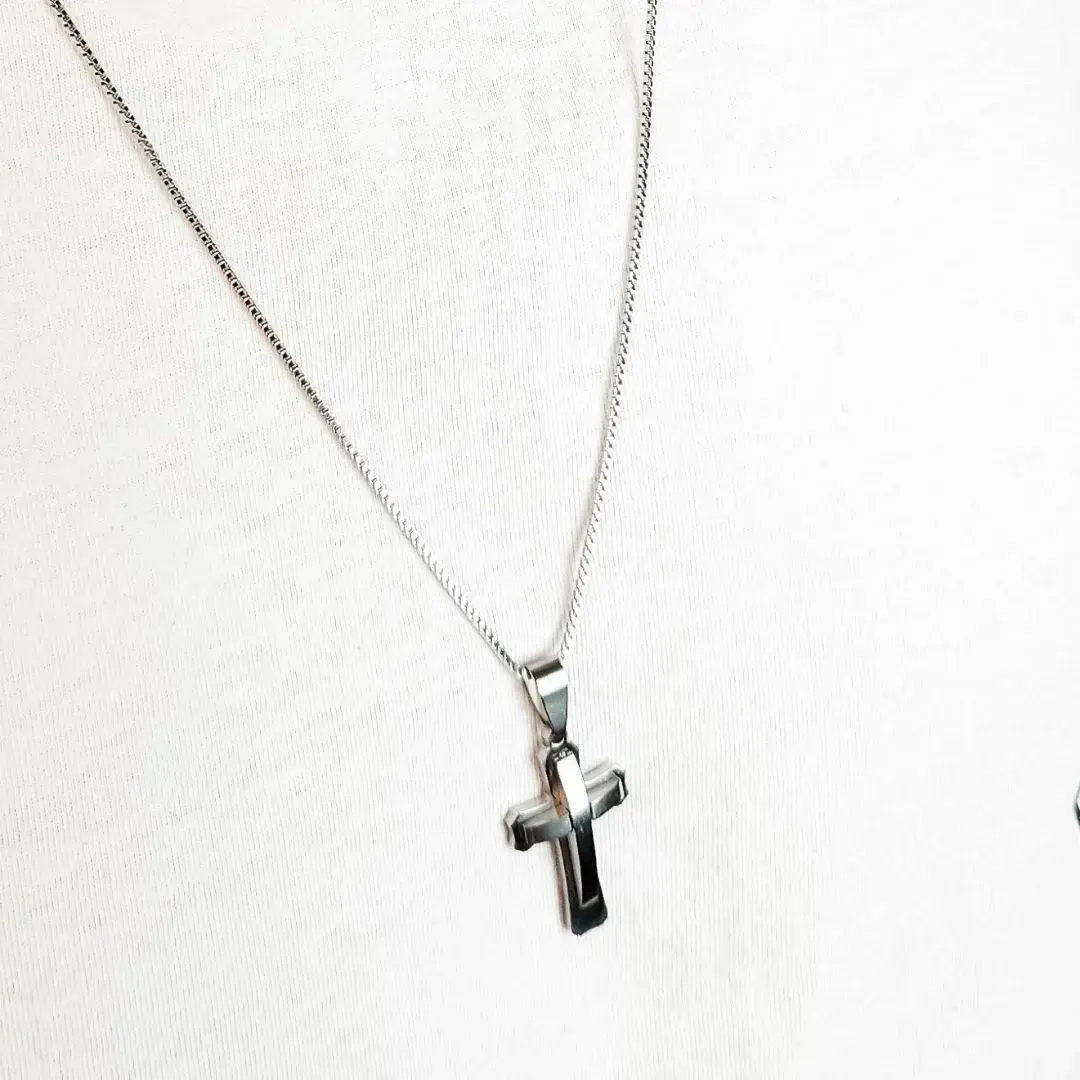 Colar Inox Masculino Cruz