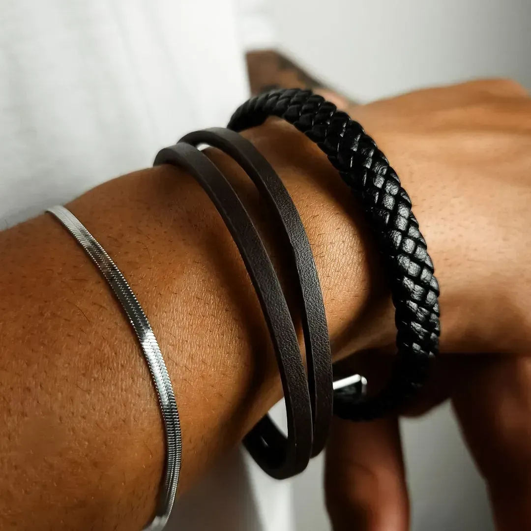 Pulseira Couro Marrom