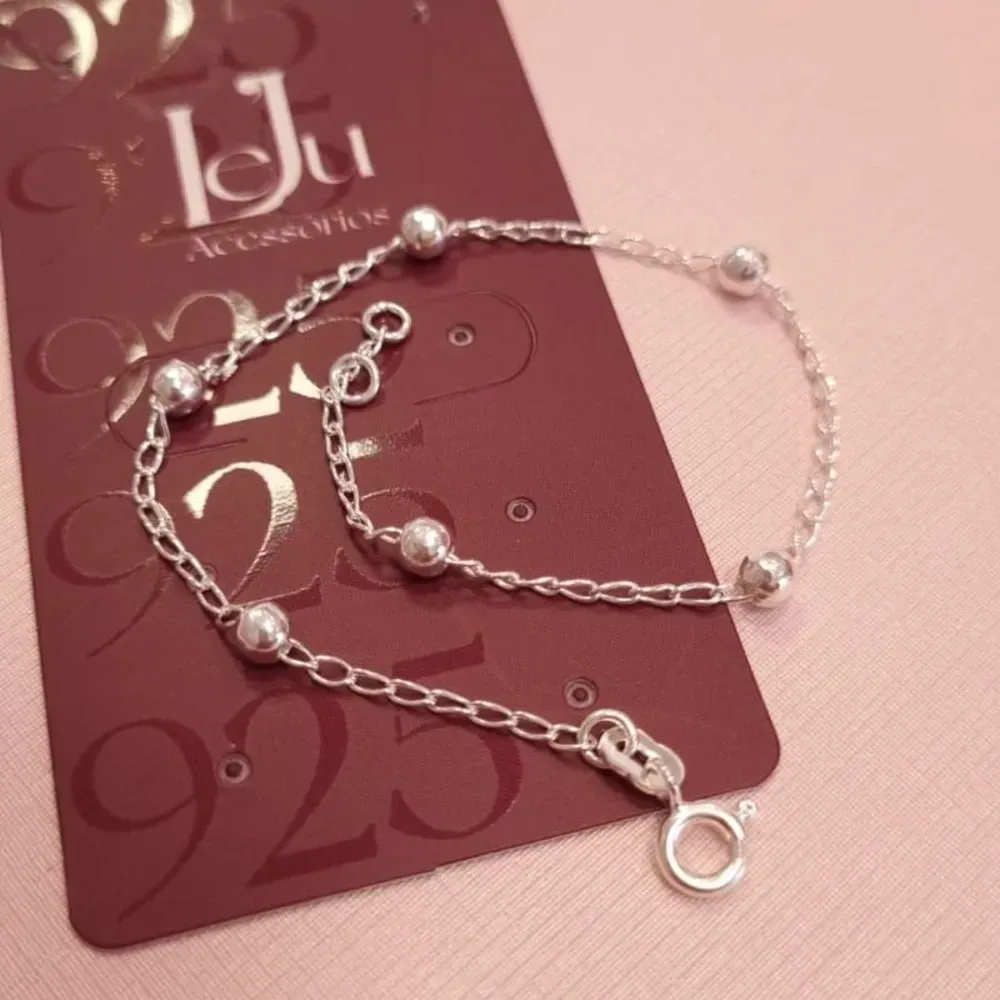 Pulseira Prata Bolinhas
