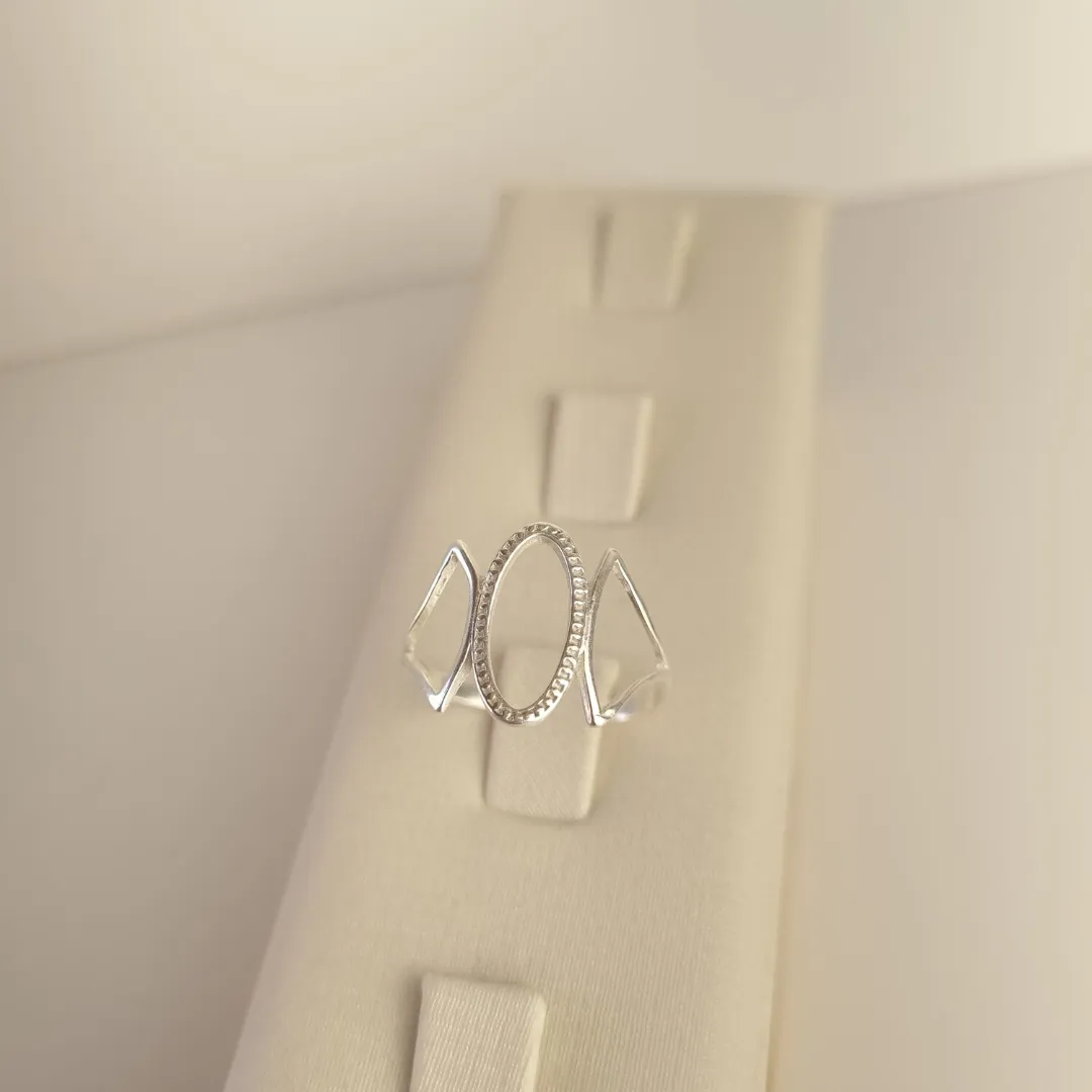 Anel Prata Formas Vazado