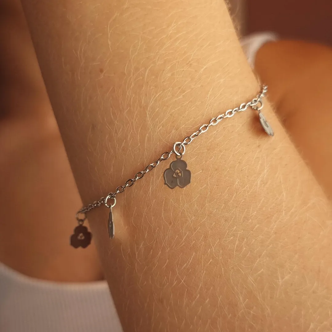 Pulseira Inox Flor