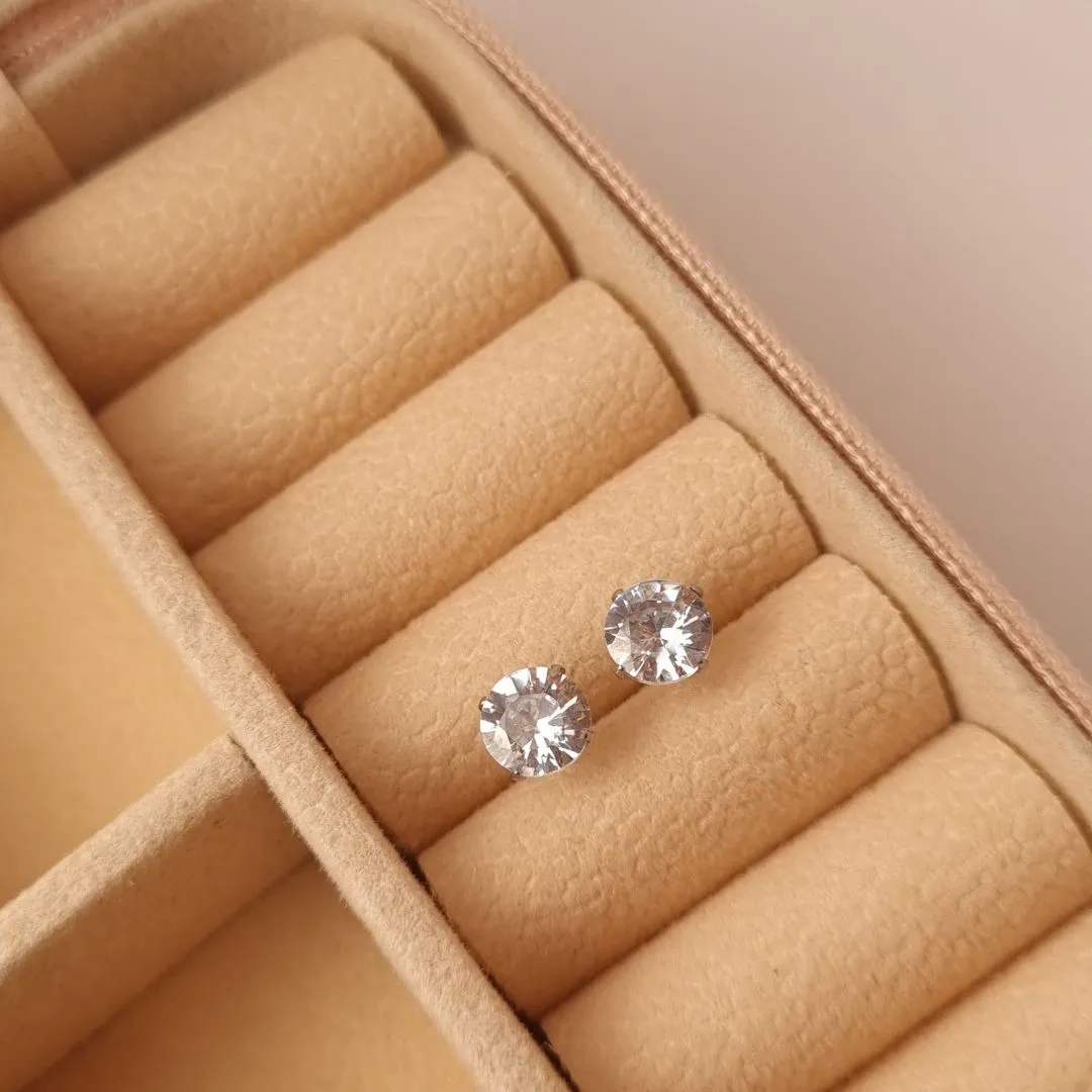 Brinco Inox Ponto de Luz Zircônia