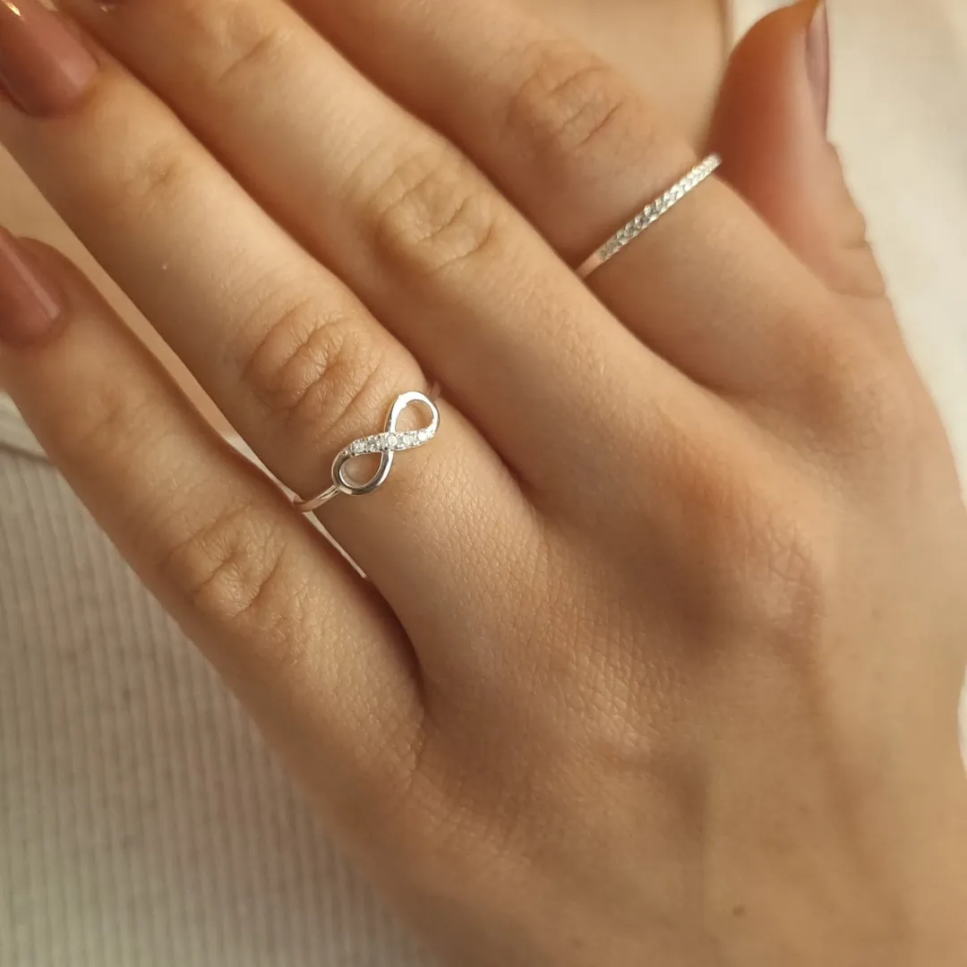 Anel Prata Infinito