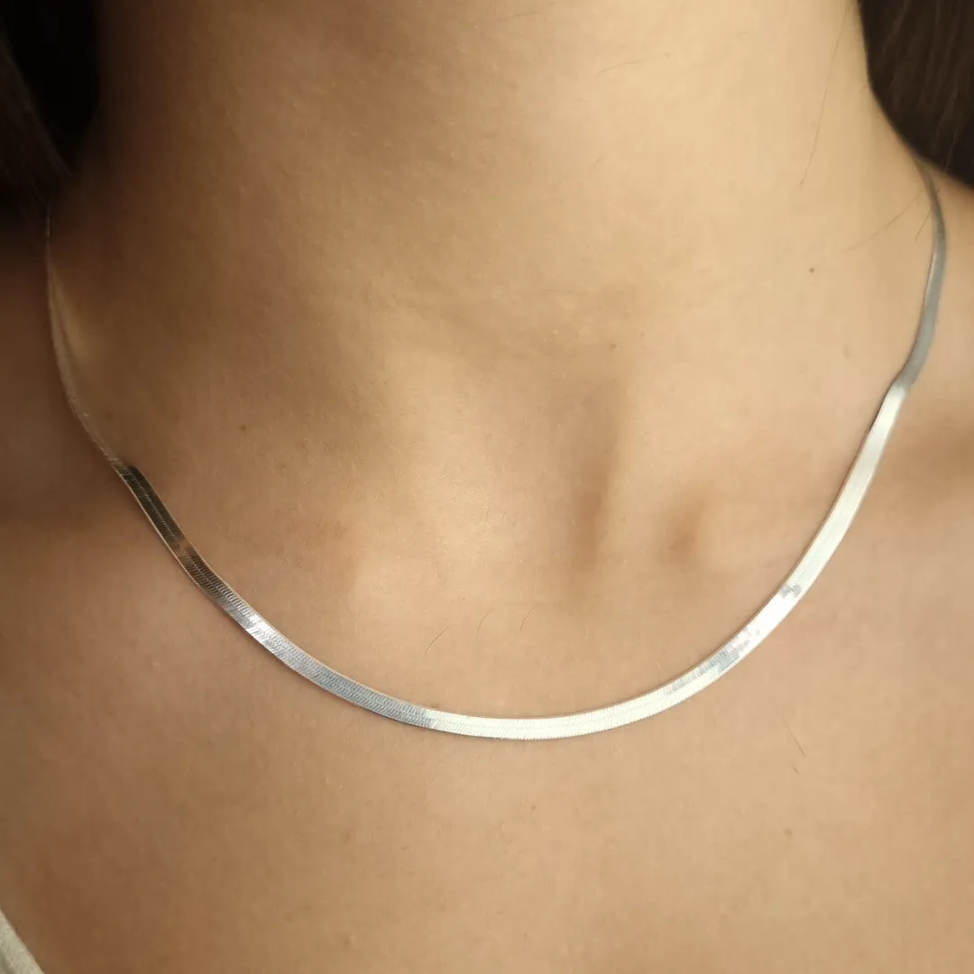 Choker Prata Laminada