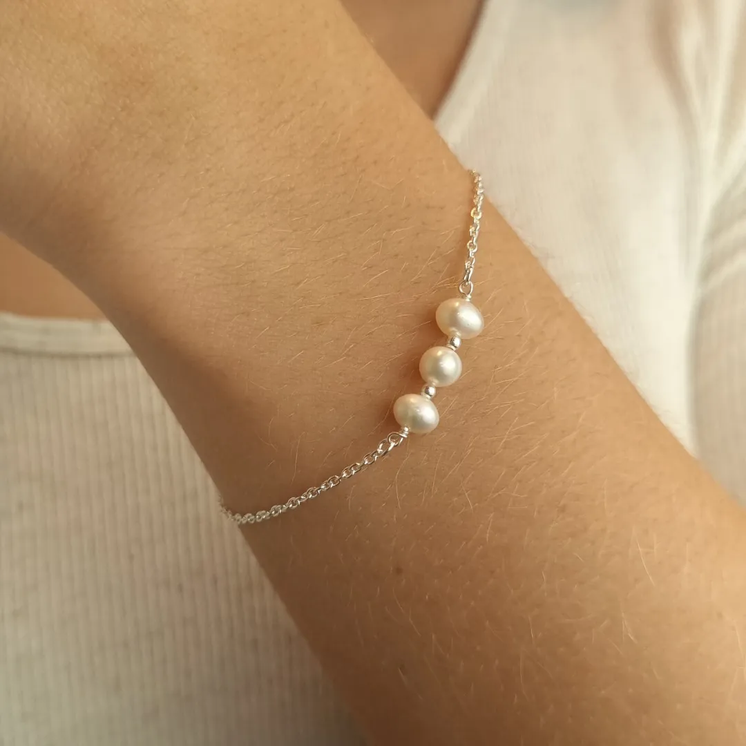 Pulseira Prata Pérola