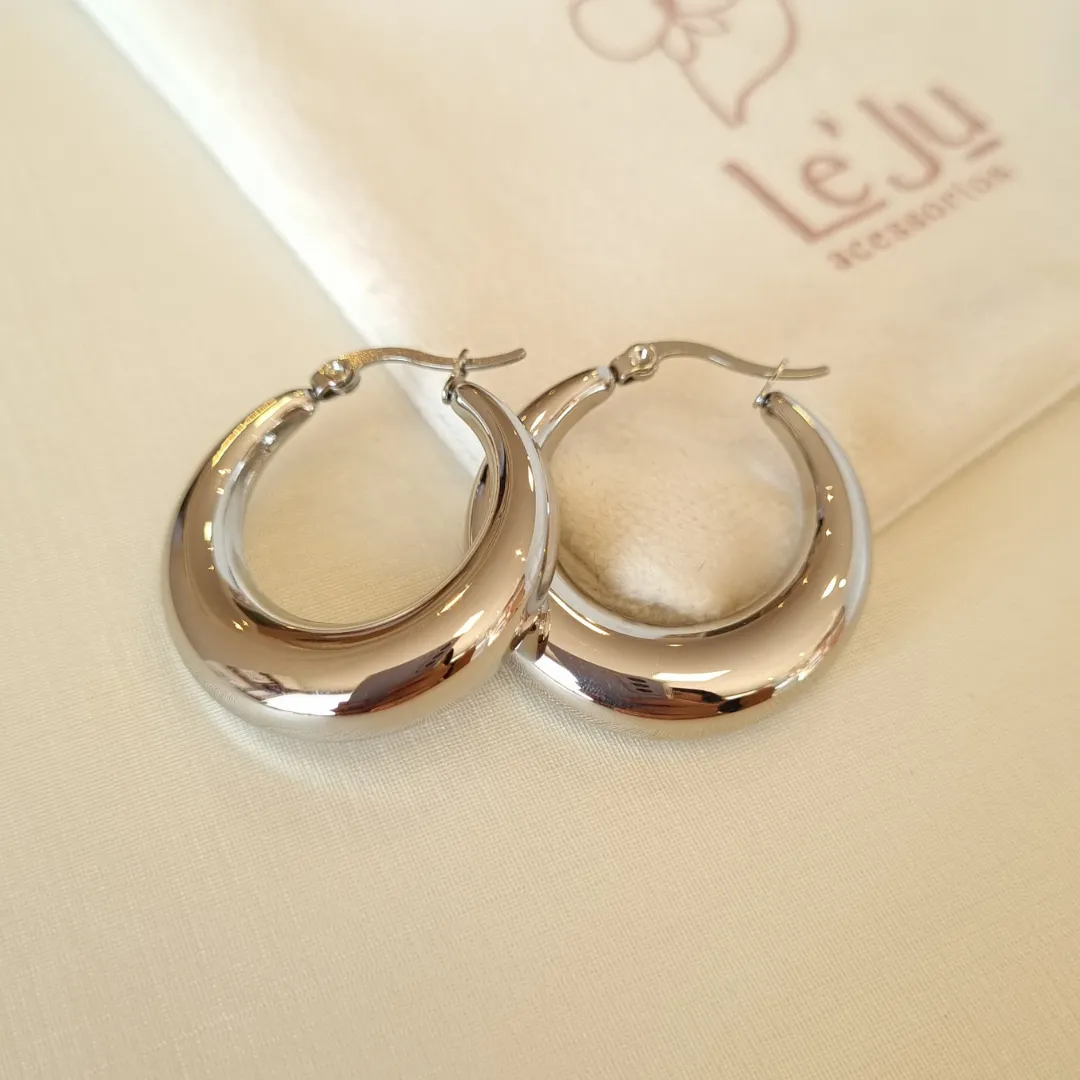 Brinco Steel Argola Grande com Fecho Italiano