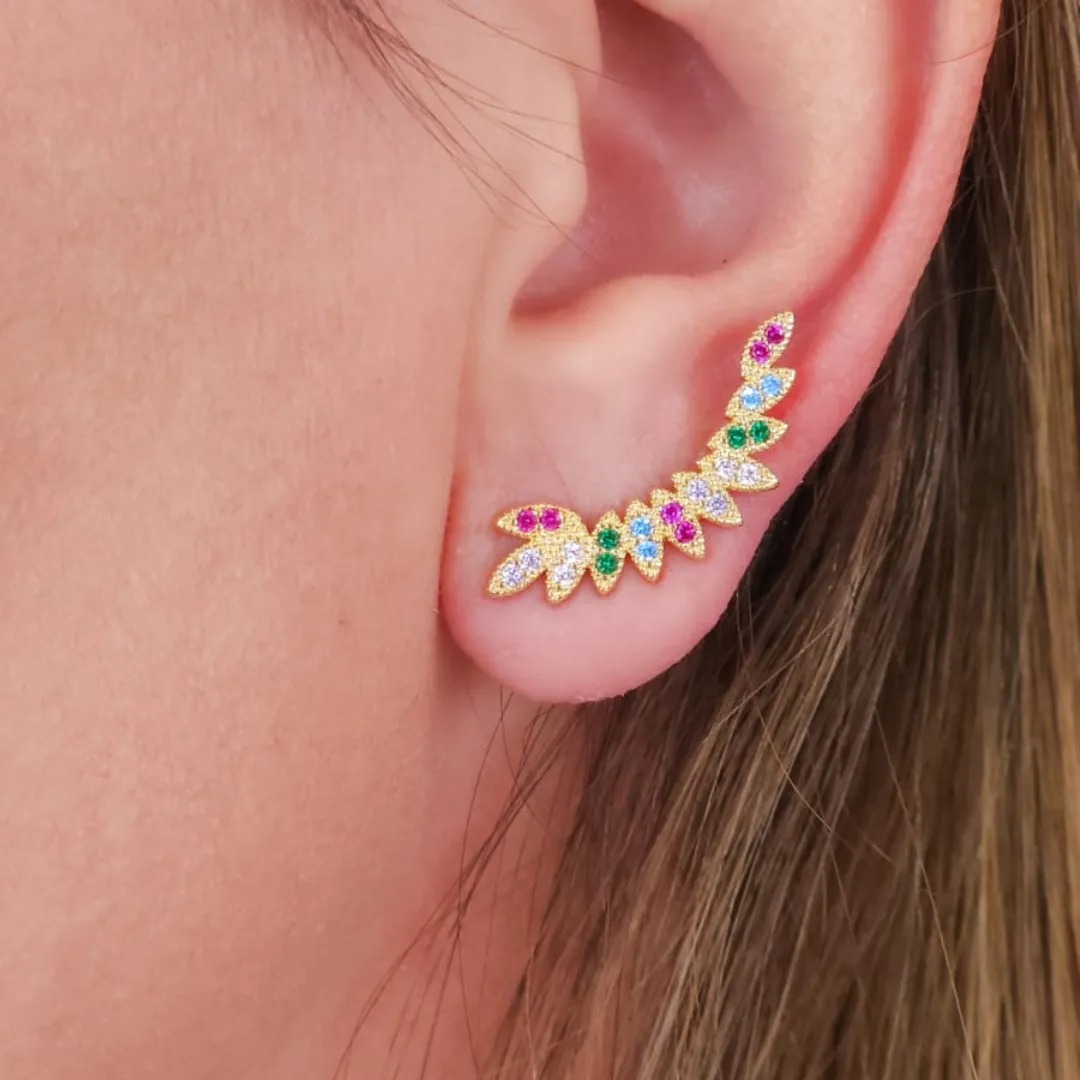 Ear Cuff Pedras Coloridas