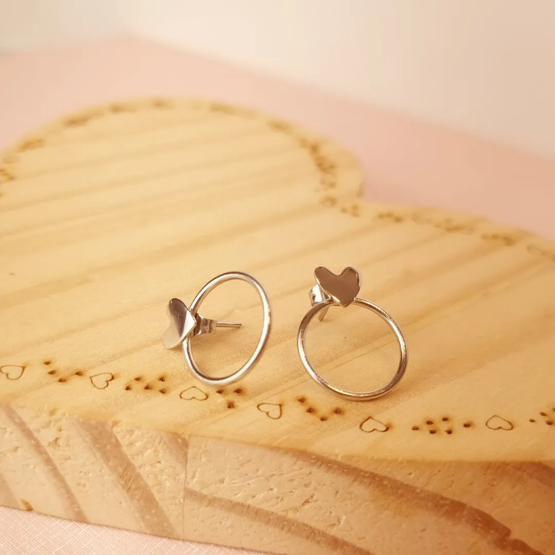 Brinco Argola Steel Coração